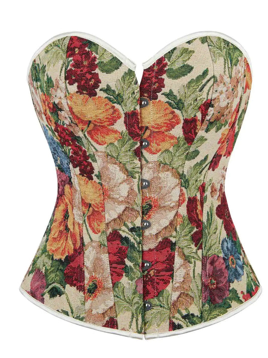 Spring new court Corset Jacquard tube top lace-up body shaping coat