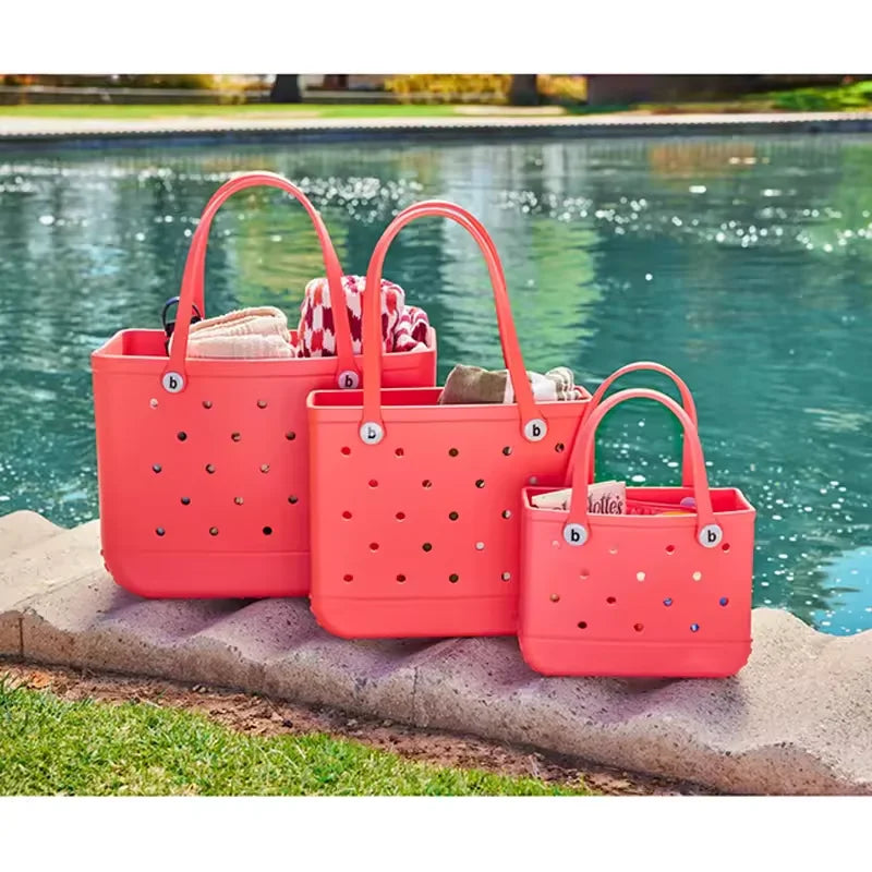 S M XL Eva Beach Bogs Bag Waterproof Extra Large Tote Bag Beach Basket Women Picnic Handbag 48cm XL Tote Bag Rubber shopping Bag