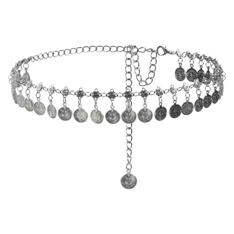 Metal Tassel Waist Chain Vintage Silver Bohemian Style Waistband Body Jewelry Waist Jewelry Ethnic Style Belt