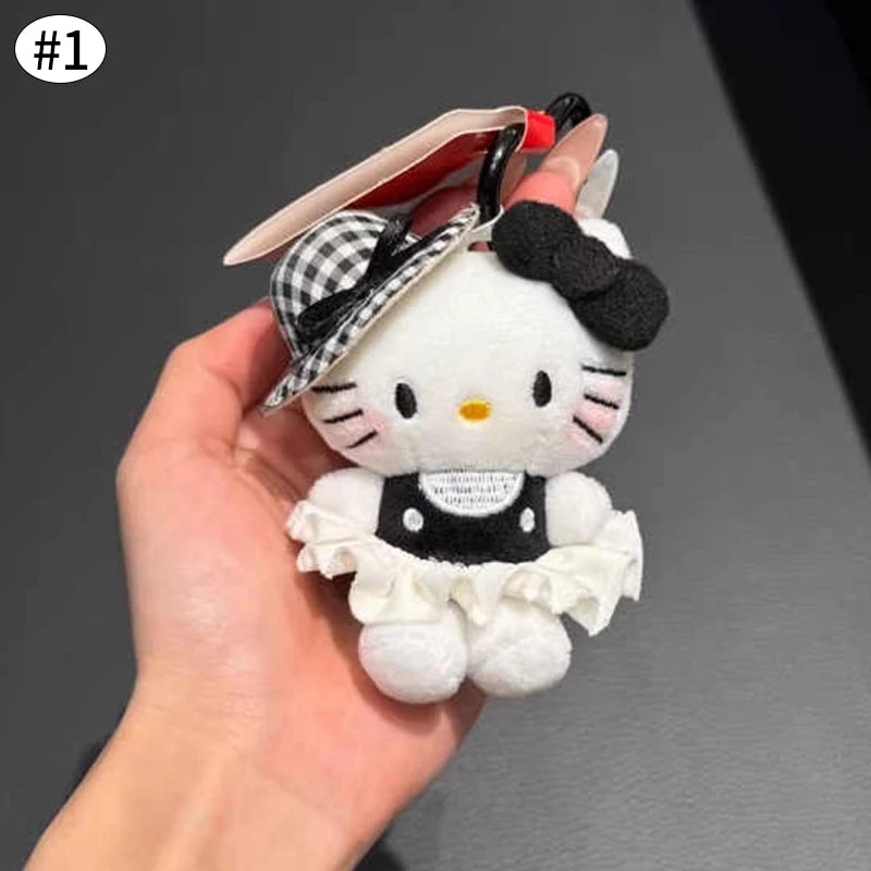 # Sanrio Hello Kitty Peripheral Doll Keychain Cute Fashion Sunglasses Kt Cat Keyring Backpack Plush Toy key chain Birthday Gifts