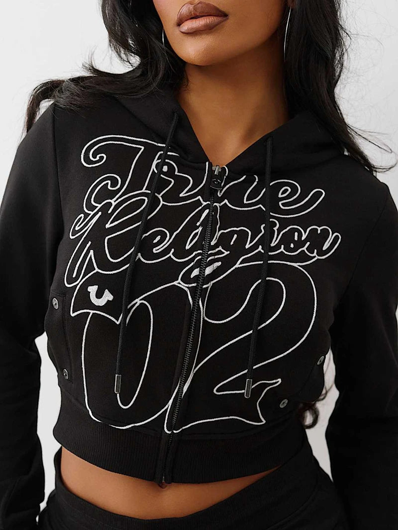 STYLISH LADY Letter Printed Sporty 2 Piece Set Women Long Sleeve Zipper Hoodies Crop Top and Shorts Suits 2025 Autumn Tracksuits