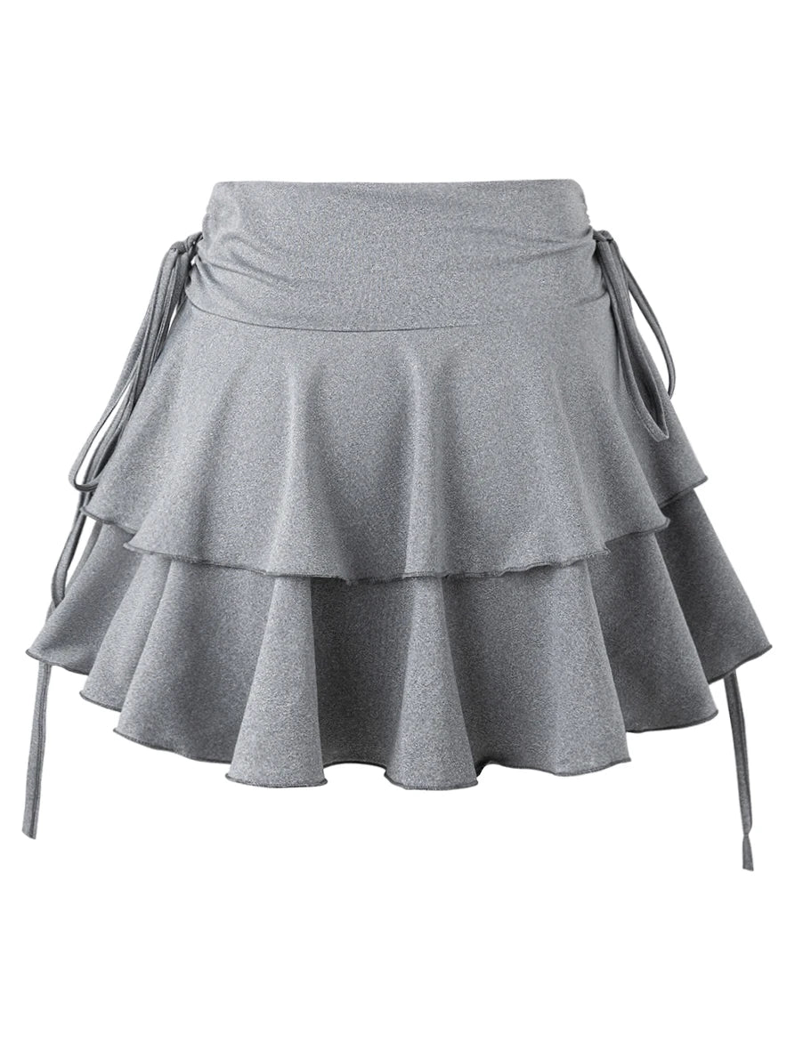 2025 New Solid Color Skirt Women Summer Fashion Outdoor Versatile High Waist Slim Fit Elastic Waist Short Skirt Goods In Stock