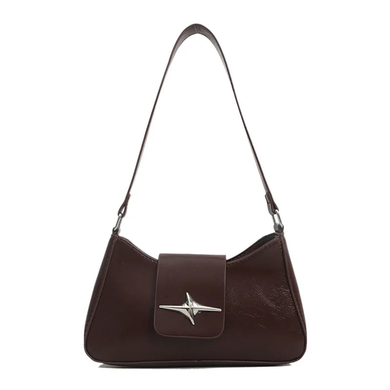 Solid color armpit bag, women's fashion new style | Casual texture shoulder bag, summer minimalist baguette bag