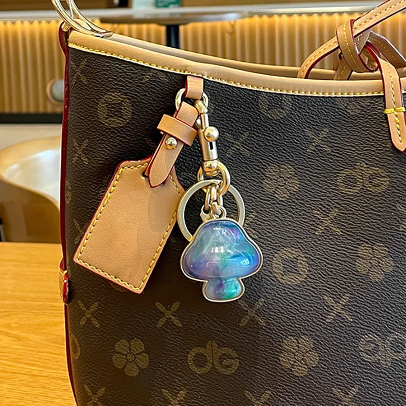Mushroom-shaped Decorative Pendant Accessories for Coach Handbag Heart Shape Keychain Bags Attachment Parts Women's Gift