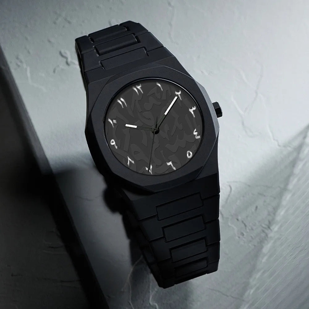 Arabic Dial Waterproof Watch Round Dial Plastic Strap Business Watch Color Strap Exquisite Design Couple Watch Casual Wear