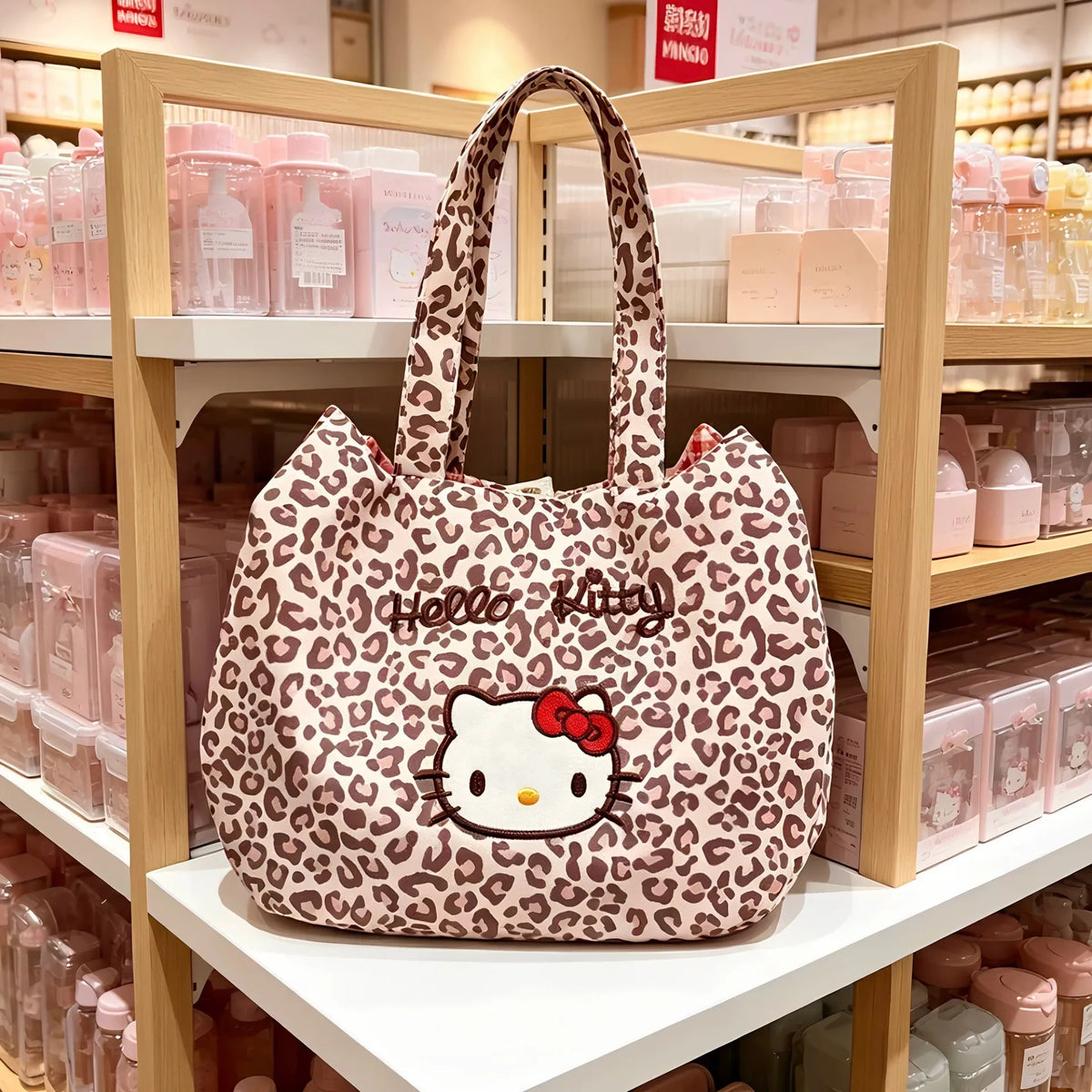 New Korean-inspired Leopard Print Embroidered Briefcase for Office Shopping Commuting and Versatile Wrist Bag