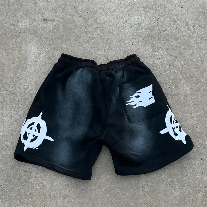 Outdoor Sports Shorts Men Women Ins New Personality Pattern Printing Tide Five Pants Fall Loose Thickened Couple Casual Shorts