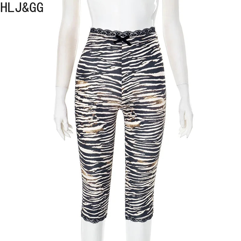 HLJ&GG Fashion Hot Girl Fur Feather Halter Top Two Piece Sets Women Sleeveless Backless Slim Waistcoat And Leopard Shorts Outfit