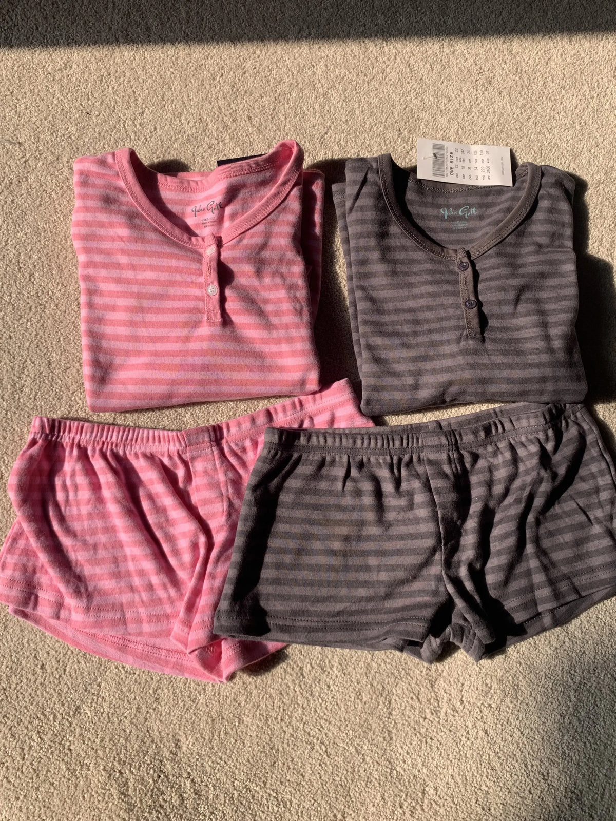 Pink Striped Long Sleeve T-shirt Shorts Set Woman Buttons Slim Tees+Elastic Straight Short Pant Cotton Home Pajama 2 Piece Sets