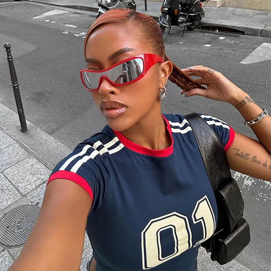 Summer Stars Graphic Y2k Aesthetic T-shirt Crop Top Goth Harajuku Letter Print Short Sleeve Vintage Women Clothes Streetwear