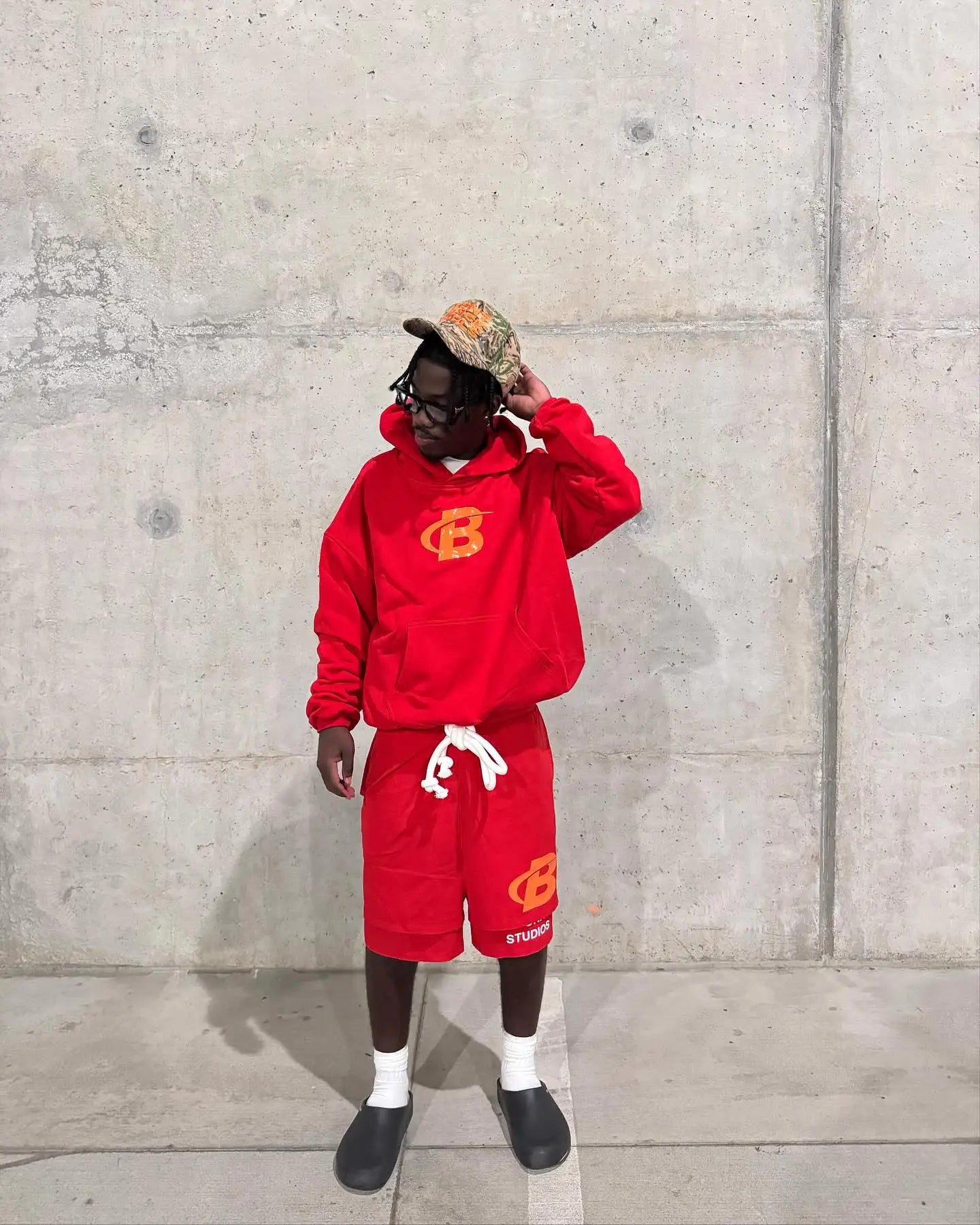 2024 Summer Letter B Print Trendy Tracksuit+sweatpants  Men Oversized Hoodies Sports Suit Loose Shorts Suit Clothes
