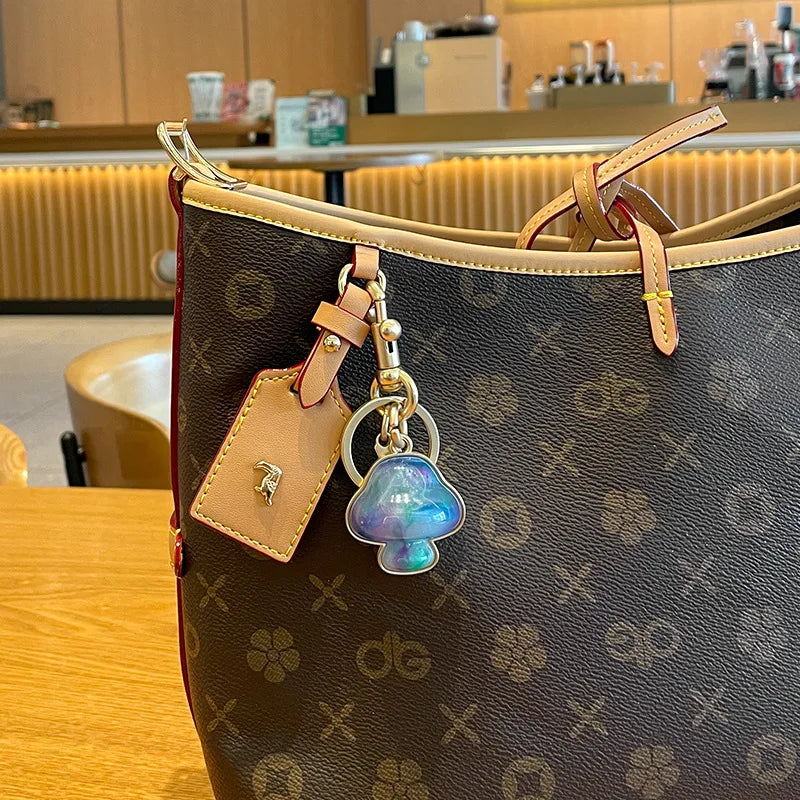 Mushroom-shaped Decorative Pendant Accessories for Coach Handbag Heart Shape Keychain Bags Attachment Parts Women's Gift