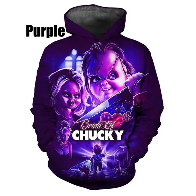 Chucky Doll Horror Child's Play Hoodie Men Clothing 3D Printed New in Hoodies Women Harajuku Fashion y2k Pullovers Hooded Hoody