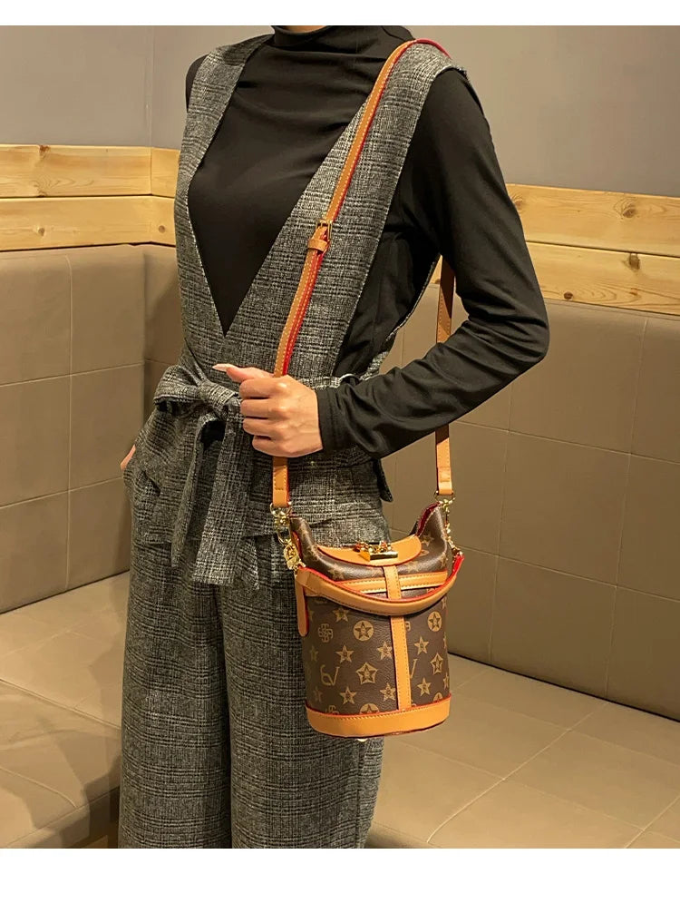 Light luxury brand women's bag bucket bag 2024 new high-end feeling autumn and winter fashion explosive handbag crossbody bag