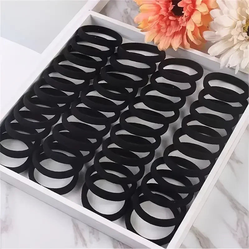 High Elastic Hair Bands for Women Girls Black Basic Hair Tie Headband Simple  Ponytail Holder Headwear Hair Accessories
