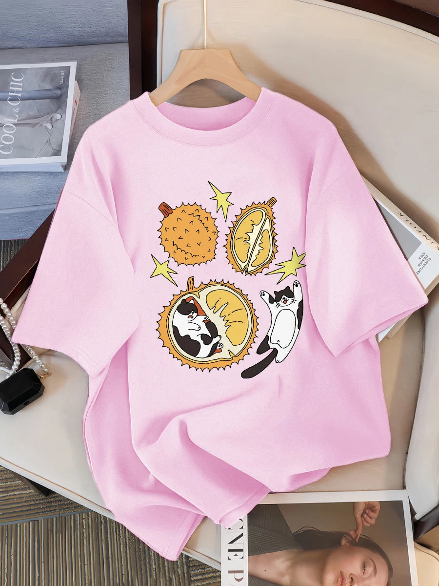 Real Fresh Cherry Fruit Cup Design Tee Shirts Female Comfortable Cotton T Shirt Fashion Casual Clothes Soft Street Short Sleeve