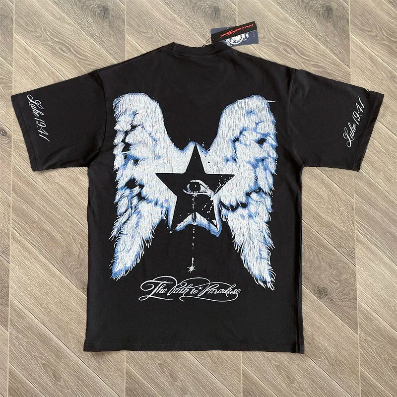 HS  Wings of Liberty printed short-sleeved T-shirt