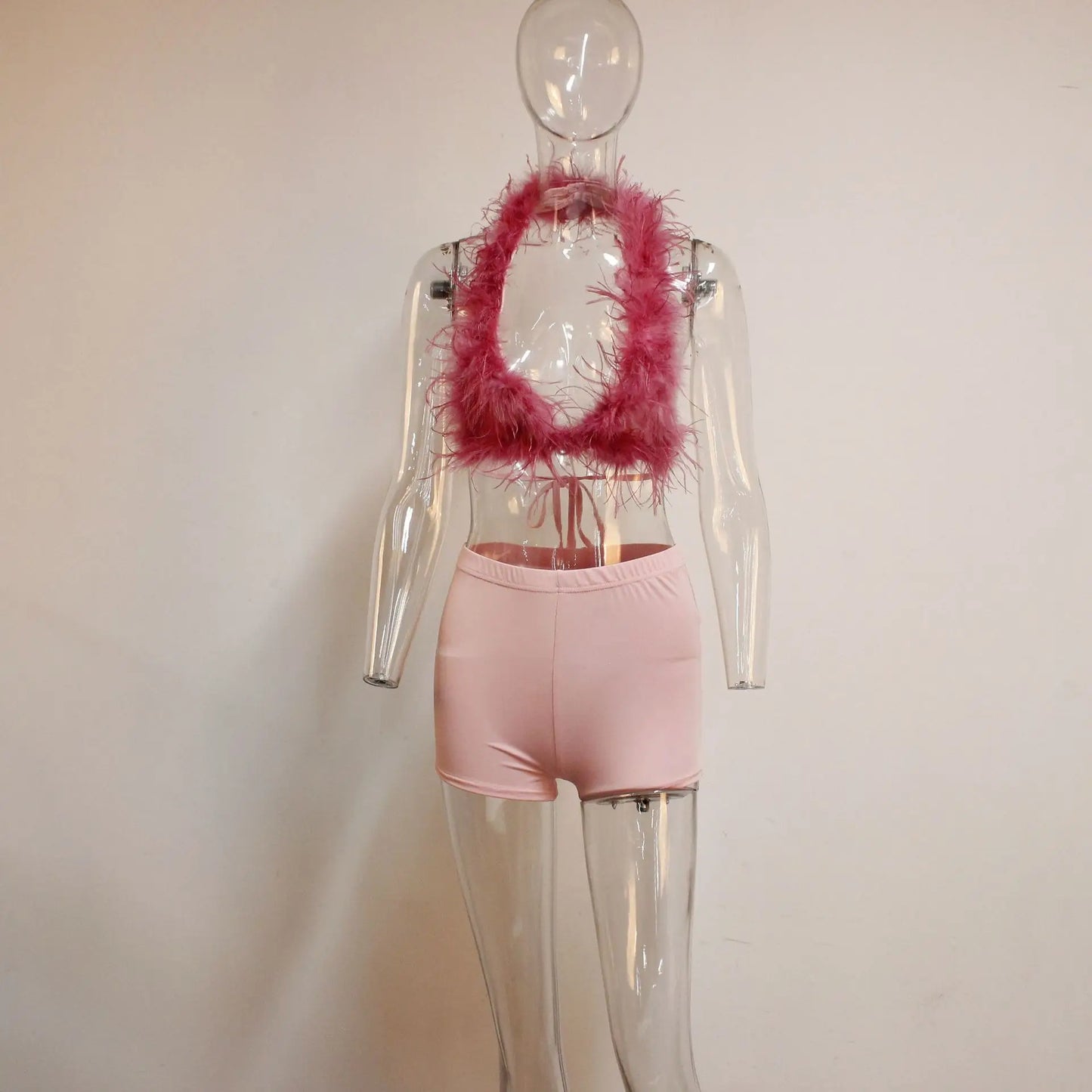 Weird Puss Sexy Hipster 2 Piece Set Women Y2K Summer Luxury Furs Tank Tops+Tight Stretch Shorts Midnight Clubwear Party Suits