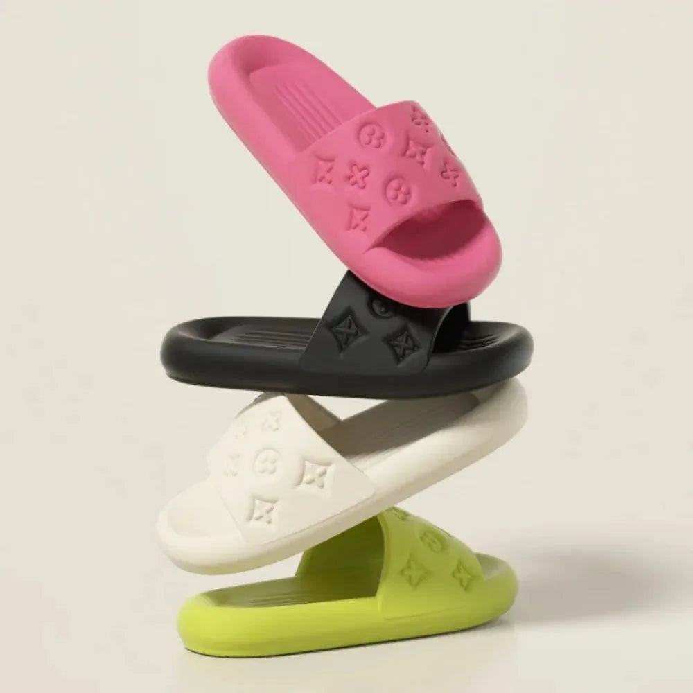 2026 High End Fashion Cool Slippers for Women in Summer, with a Sense of Stepping on Poop, Thick Bottom Bathroom EVA Slippers