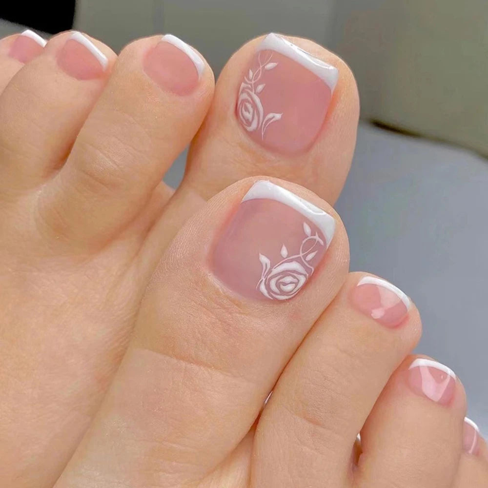 Press On Toenails 2023 Summer False Toenails For girls Cute Nail for Foot Artificial Nail tips Full Cover Nails feet False Nails