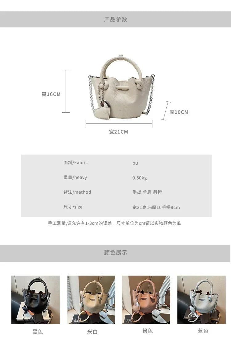 2025 Summer New Pleated Bucket Bag | Niche Fashion Hand-carried Messenger | High-end Simple Design for Beach & Vacation