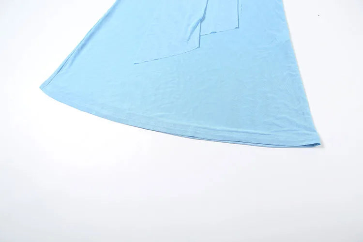 Weird Puss See Through Women 2 Piece Set Y2K Halter Swing Collar Seashell Tank Tops+Ruched Waist Maxi Skirts Midnight Clubwear