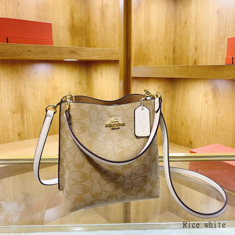 Hot women's handbag PU luxury fashion brand designer large capacity bucket classic shopping trip women's underarm bag