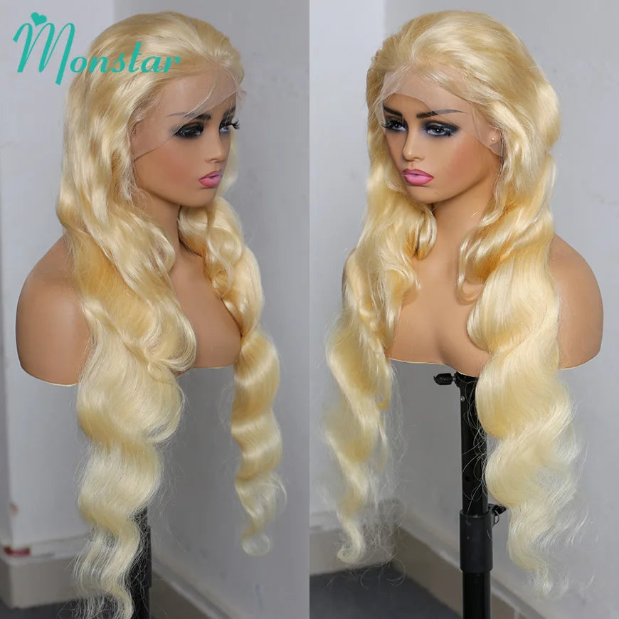 Cyan Blue Body Wave Human Hair Wigs Vietnamese Raw Hair 13x6 HD Lace Frontal Wig Blonde 613 Lace Front Human Hair Wigs For Women