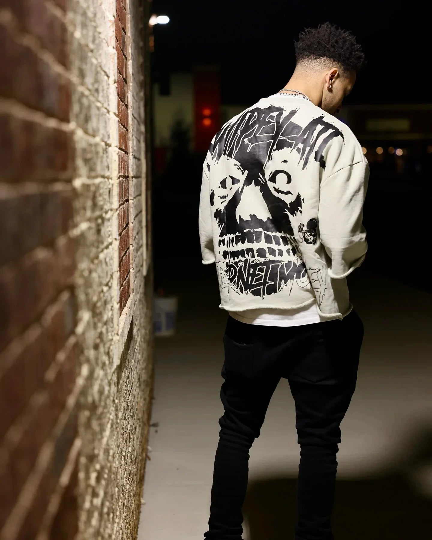 Oversized Blue Couple Gothic Cropped T Shirt Men Women Harajuku Pretty Btches Love Swipers Graphic T-Shirt Streetwear