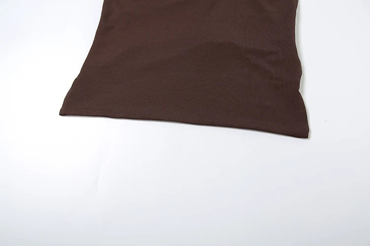 Weird Puss Simple Hollow 2 Piece Set Women Summer Halter Swing Collar Backless Crop Tops+Long Skirts Vacation Matching Outfits