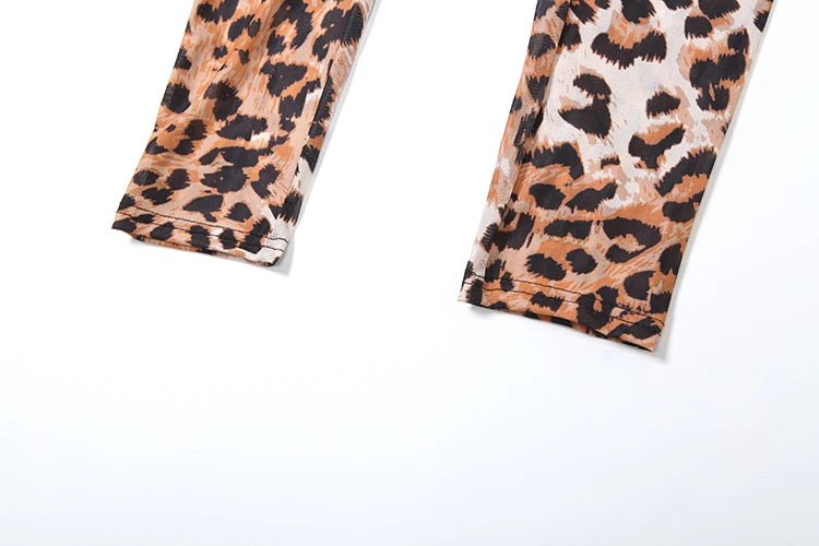 Weird Puss Leopard Print Jumpsuit Women Sexy See Through midnight full sleeve Hipster Fit Street Clubwear Party Workout Overalls