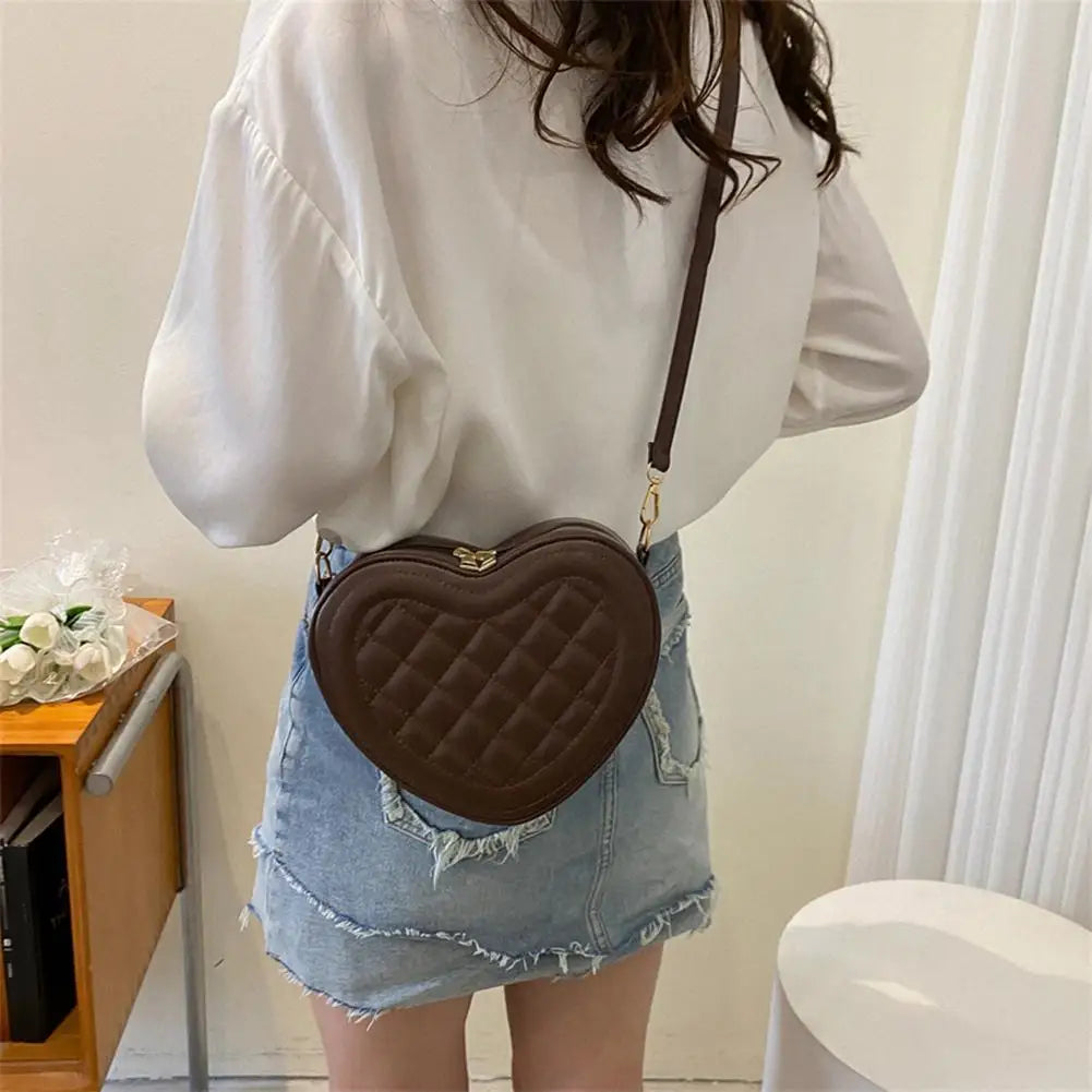 Fashion Love Heart Shape Shoulder Bag Handbags Designer Crossbody Bags PU Leather Zipper Women Casual Phone Bag Shoulder Bag