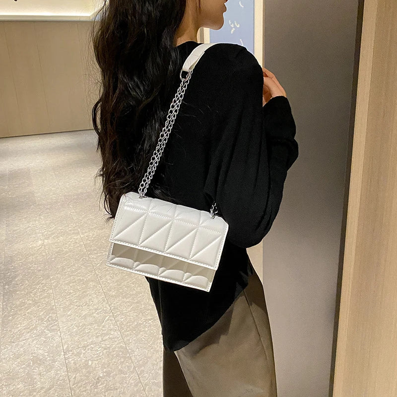Designer Fashion Women Shoulder Bag Ladies PU Leather Handle Handbags Chain Strap Crossbody Bags for Women
