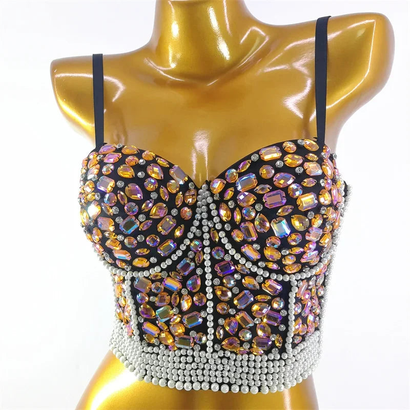 Bling Rhinestone Corset, Luxury Woman Clothes
