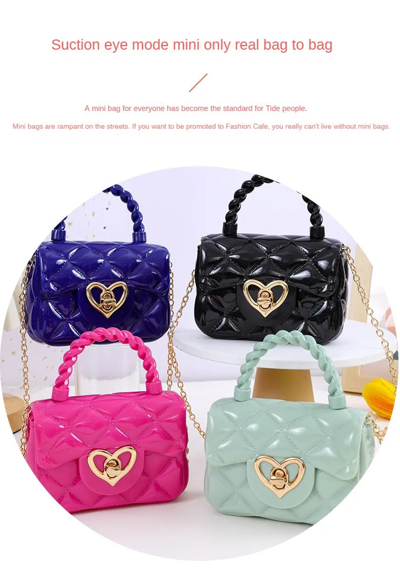 PU Mini Shoulder Bags New Heart Coin Wallets Handbags Women Girls