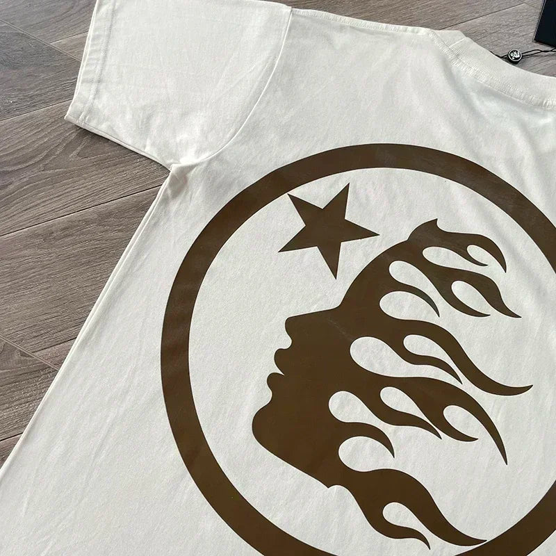 HS Gel Sport Logo Cotton wash short sleeve T-shirt European and American fashion