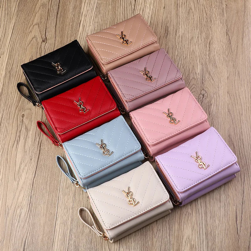 2025 new women's wallet short, fashionable and simple PU change bag card bag multi slot small wallet wallet wallet