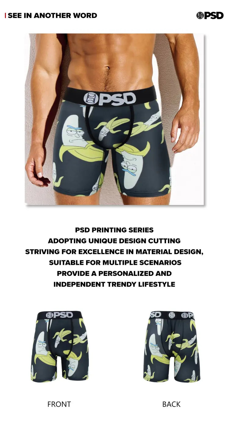 OZPSD Men Sexy Boxers Men Boxershorts Men's Printed Long Boxer Briefs Mens Underpants Plus Size Breathable Man Underwear Panties