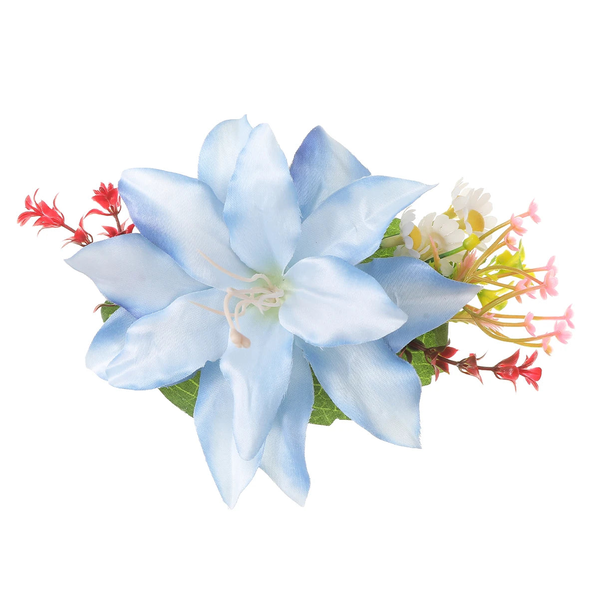 AWAYTR Elegant Bohemian Flower Small Hair Clips Faux Flower Side Pins Hairpin Vacation Beach Hair Accessories for Women