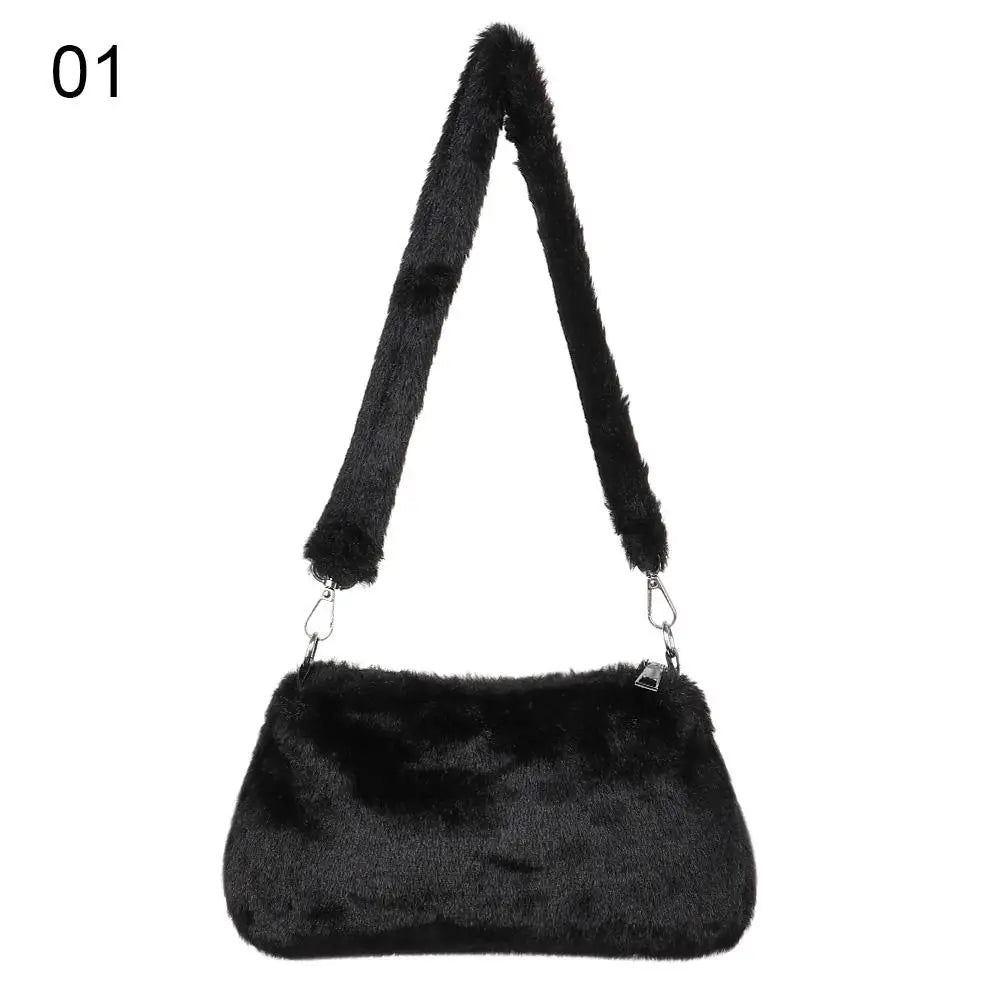 New Women's Casual Shoulder Bag Animal Print Leopard Plush Lady Shoulder Underarm Bag Female Messenger Bag Crossbody Bags