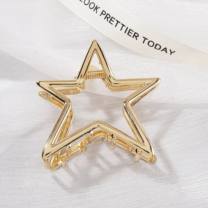 Hollow Star Hair Claws Sweet Cool Charm Trend Hair Clips for Women Girls Y2k Hair Accessories Stylish Hairpins for Gifts