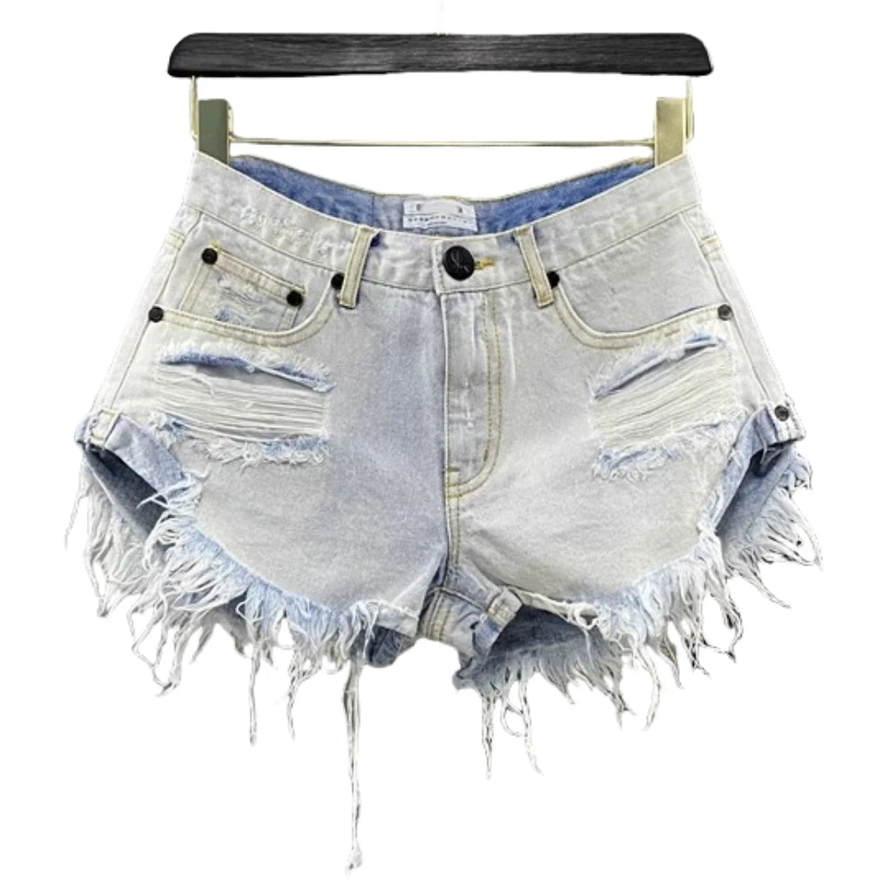 HLJ&GG Fashion Y2K Letter Print Loose Tshirts Two Piece Sets Women Round Neck Sleeveless Top And jeans Shorts Outfits Streetwear