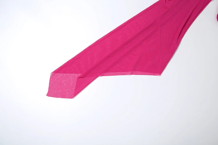 Weird Puss Y2K Sexy 2 Piece Set Women See Through Midnight Irregular Full Sleeve Crop Tops+Ruched Split Skirts Matching Clubwear