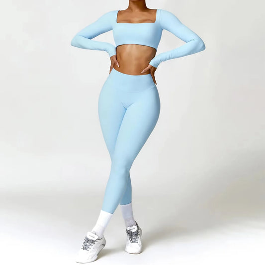 Long Sleeve Quick-Dry Yoga & Running Set — Women's 2-Piece