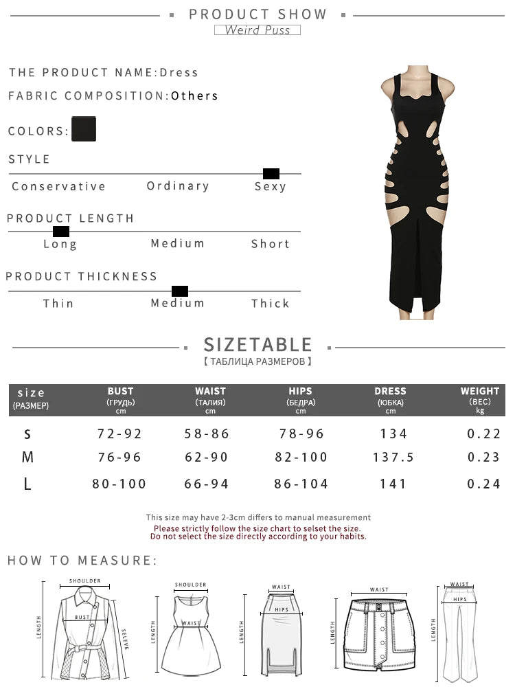 Hollow Sleeveless Split Maxi Bodycon Dress — Women's