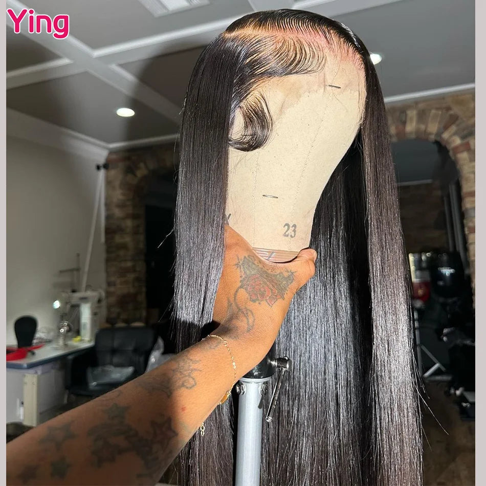 Highlight Emerald Green Colored 200% Bone Straight 13x4 13x6 Lace Frontal Wigs Human Hair PrePlucked 5x5 Closure Wigs For Women