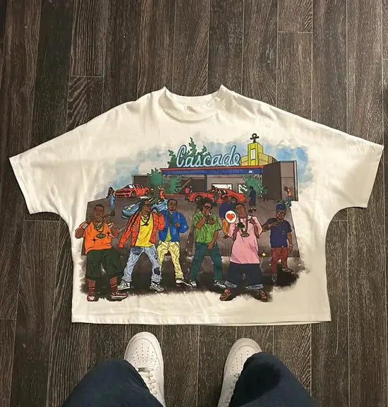 Streetwear Y2K T Shirt Men Women Harajuku Hip Hop Graphic Print Short Sleeve Trendy Oversized Casual Loose Cotton T Shirt 2024