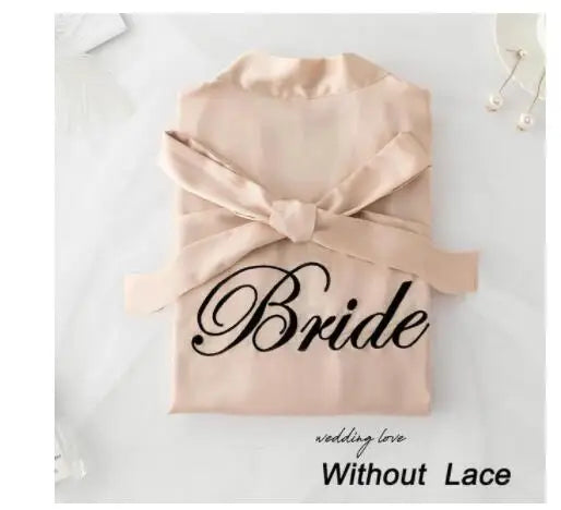 Summer Lace Sleepwear Bride&Bridemaid Wedding Robe Gown Solid Embroidery Kimono Bathrobe Women Casual Home Night Dress M L Xl