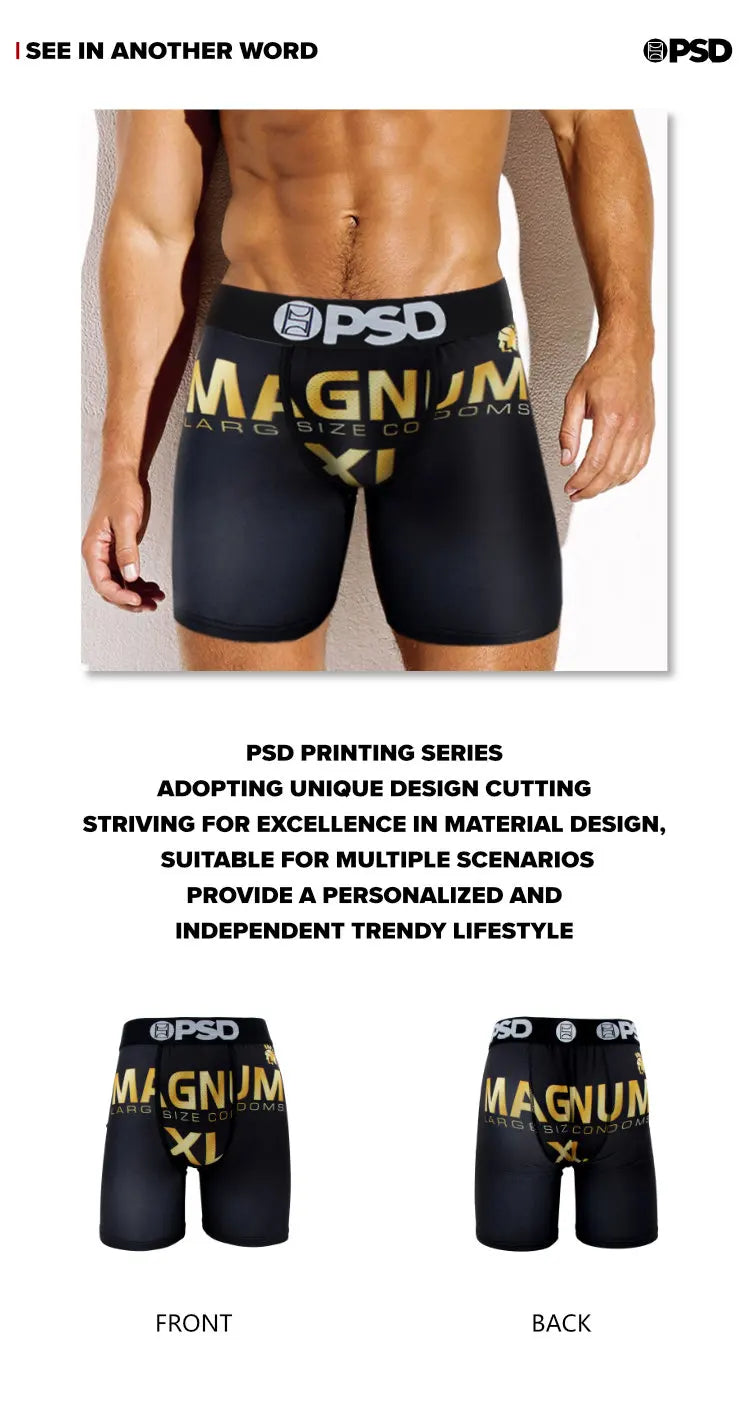OZPSD Men Sexy Boxers Men Boxershorts Men's Printed Long Boxer Briefs Mens Underpants Plus Size Breathable Man Underwear Panties