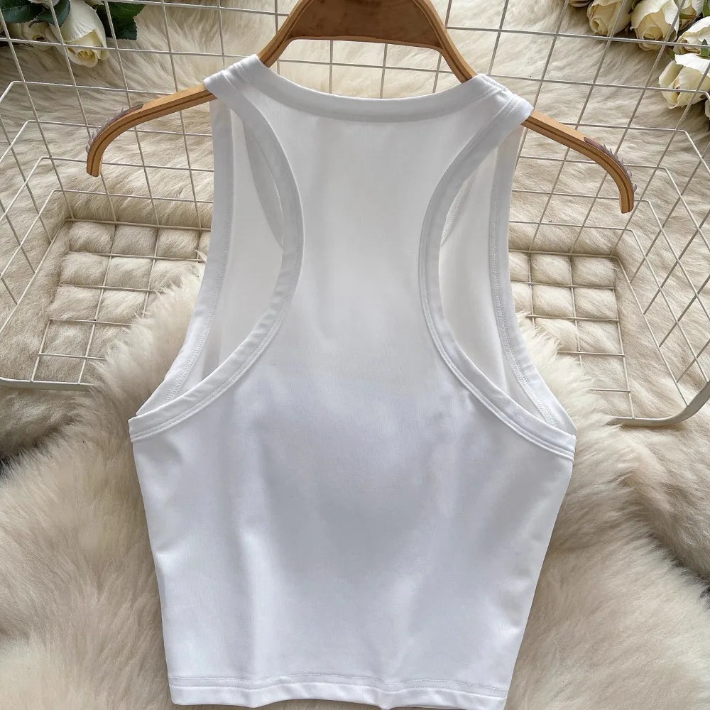 Foamlina Seaside Beach Suit Women's Swimsuit Two-piece Set Pure Desire Sleeveless Printed T-Shirt Vest Bikini Triangle Shorts